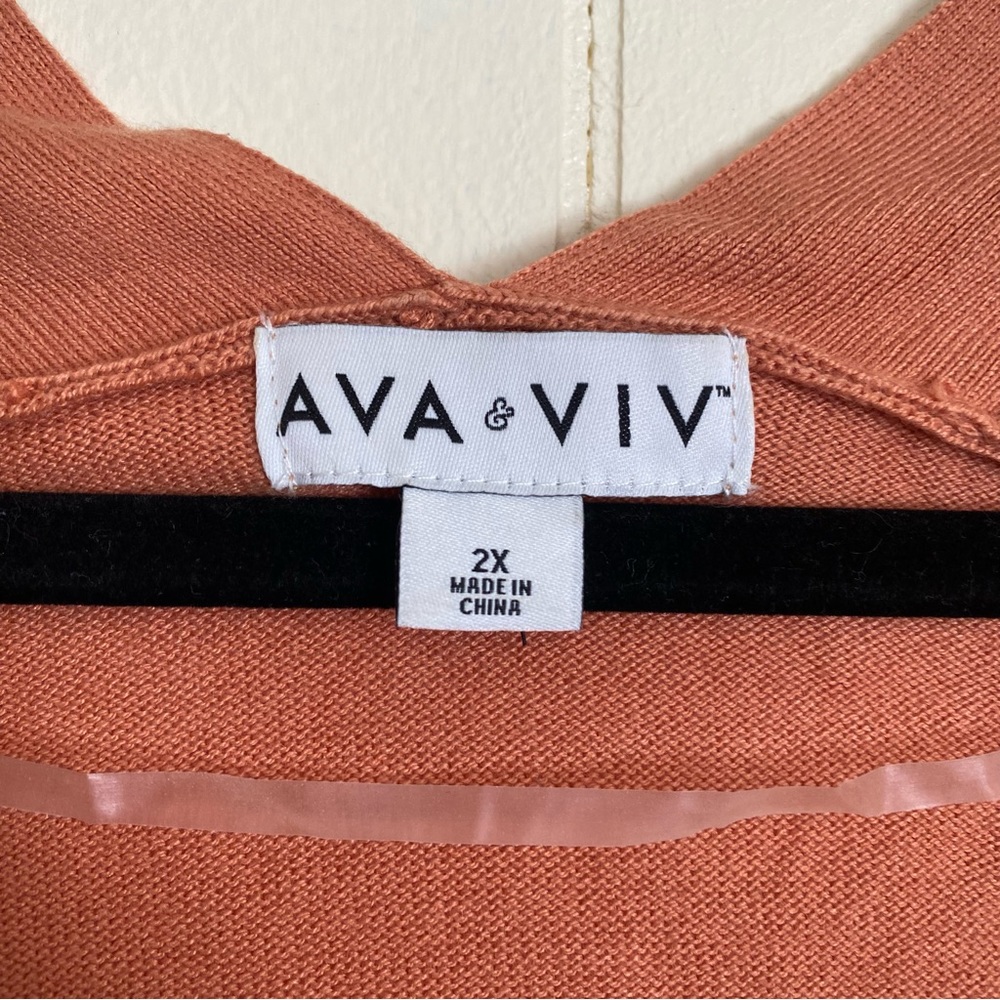 Ava & Viv Oversized Rust Color Long Sleeve Open F… - image 4